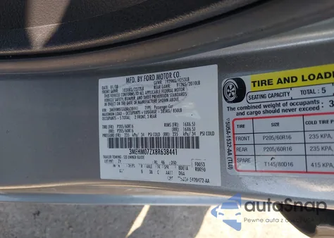 2008 Mercury Milan I4 из США, поврежденный, VIN 3MEHM07ZX8R638441